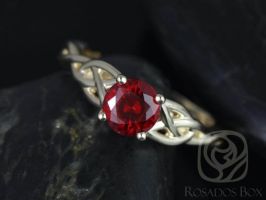 Cassidy 6mm 14kt Yellow Gold Round Ruby Celtic Knot Engagement Ring