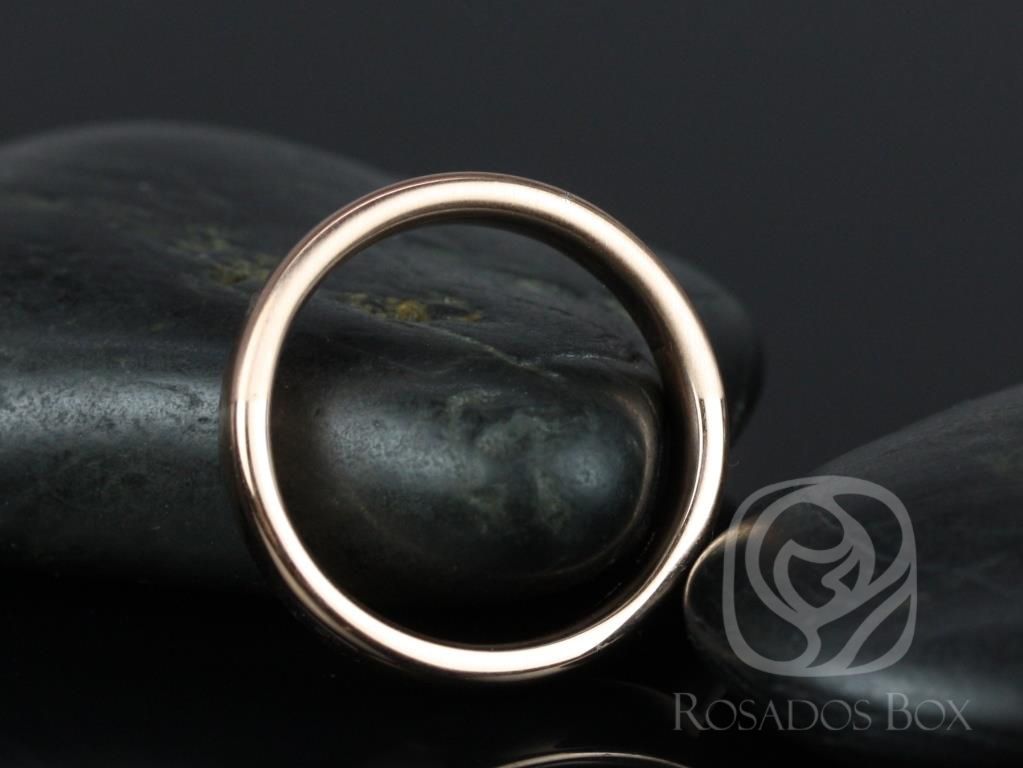Rosados Box Dax 4mm 14kt Rose Gold Rounded Pipe Matte or High Finish Band (Classic Gold Collection)