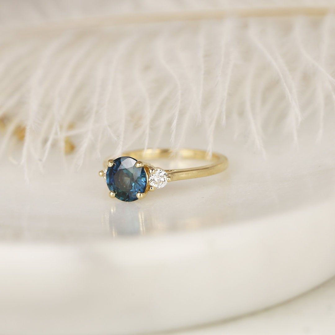 1.53ct Ready to Ship Colette 14kt Solid Gold Ocean Teal Sapphire ...