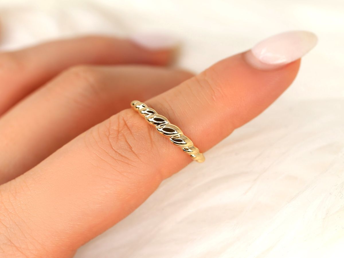 Petite Croissant 14kt Gold Ring by Rosados Box