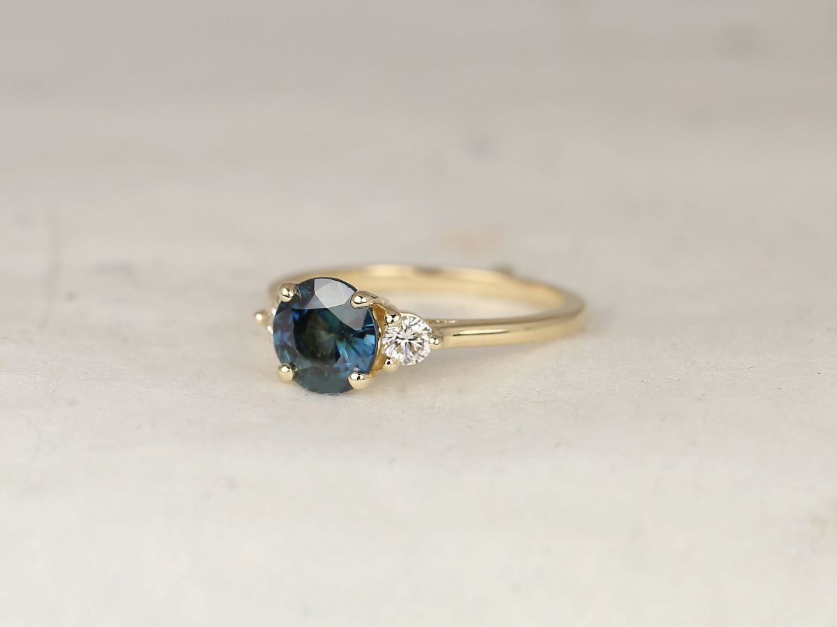 1.53ct Ready to Ship Colette 14kt Solid Gold Ocean Teal Sapphire ...