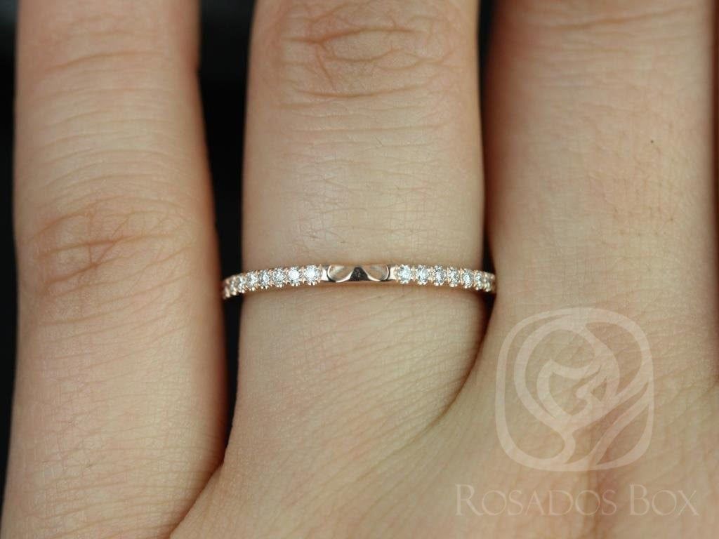 Ready to Ship 14kt YELLOW Gold Thin Diamonds Notched Matching Band to Eloise 10/9mm  ALMOST Eternity Ring,Rosados Box