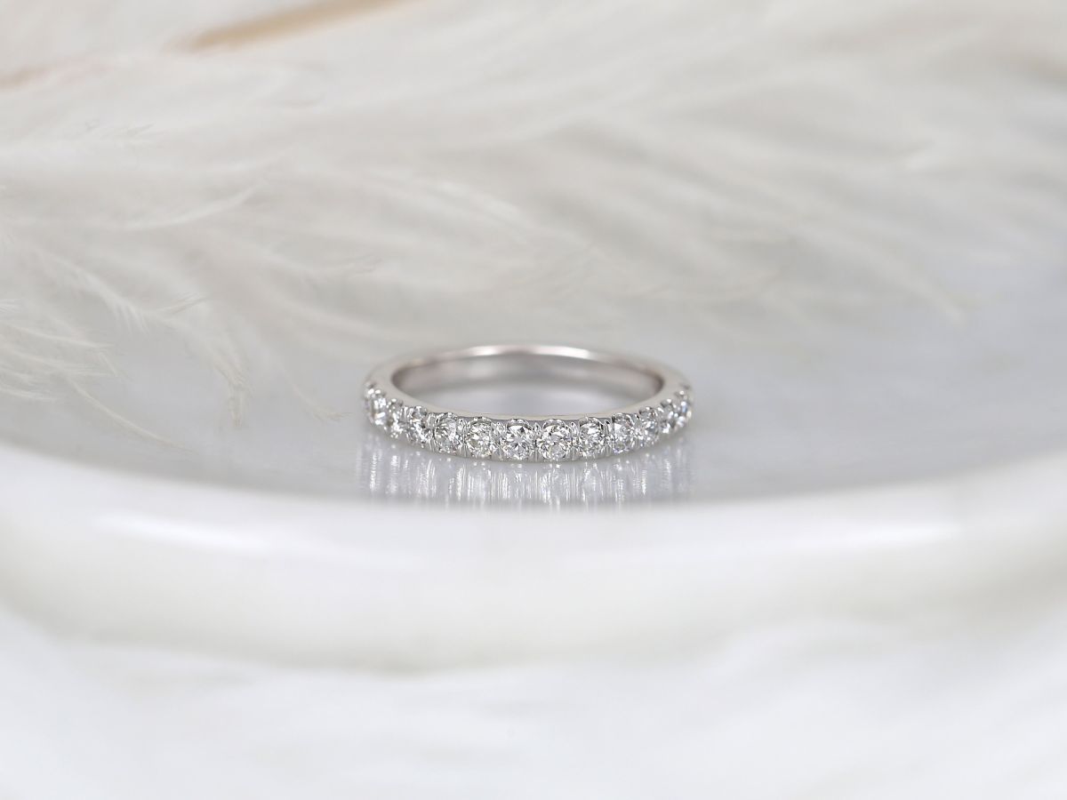 Emelia 3mm 14kt Diamond HALFWAY Eternity Ring by Rosados Box