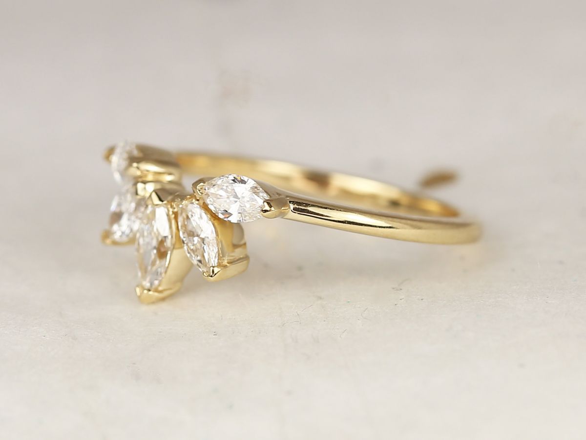 Cardi 14kt Gold Marquise Diamonds Nesting Ring