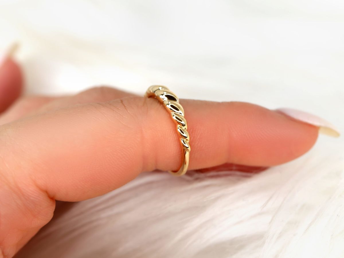 Petite Croissant 14kt Gold Ring by Rosados Box