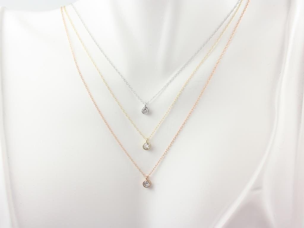 Diamond Solitaire Necklace, Dangle Diamond Necklace, Minimalist Diamond  Necklace | eBay