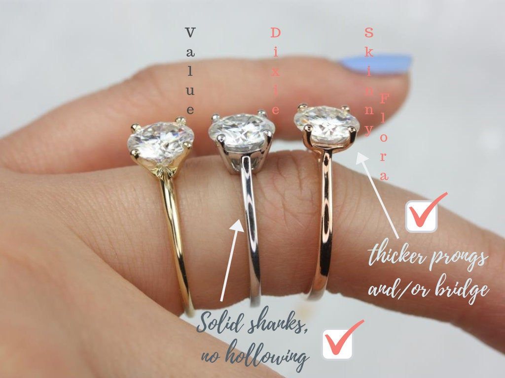 1.50ct Ready to Ship Rebecca 8x6mm & Gwen 14kt YELLOW Gold Forever One Moissanite Diamond Oval Bridal Set by Rosados Box