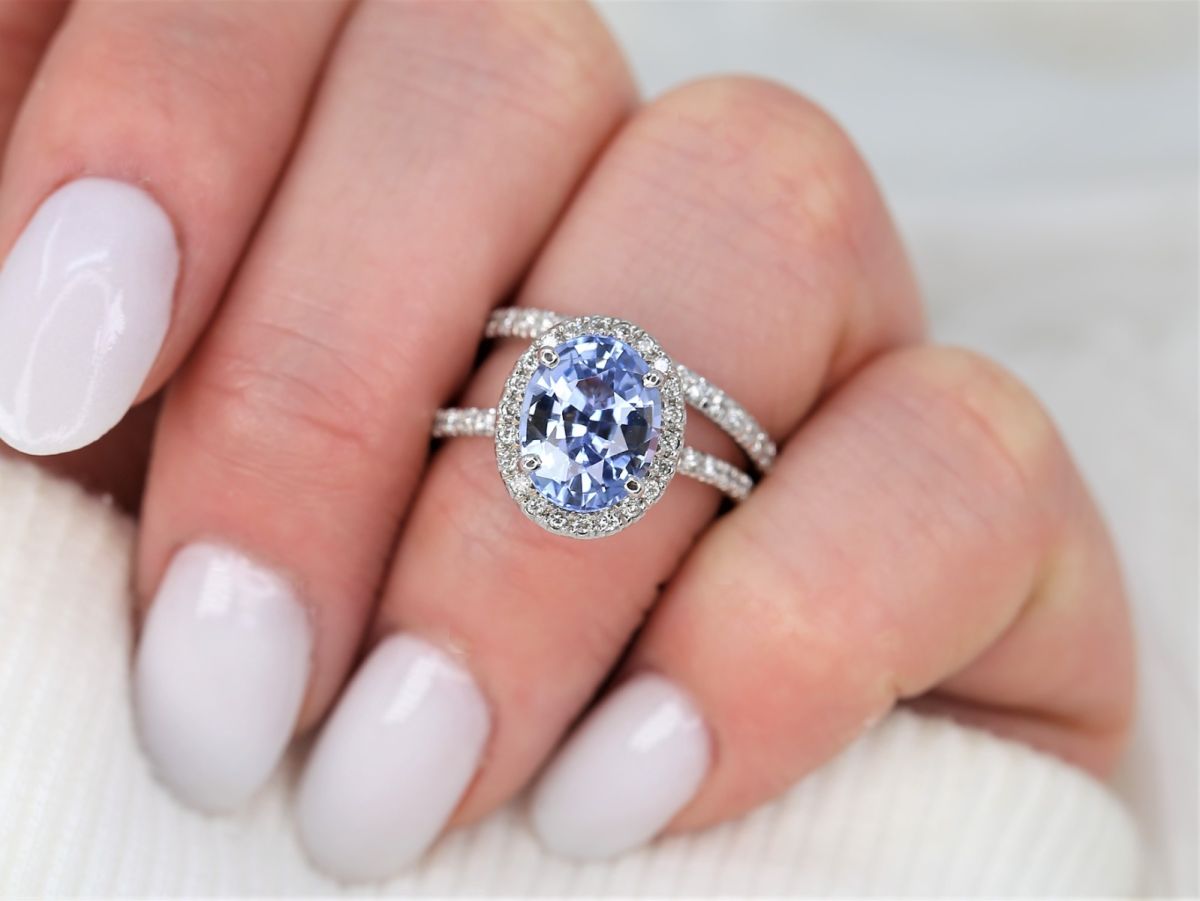 light purple diamond wedding ring
