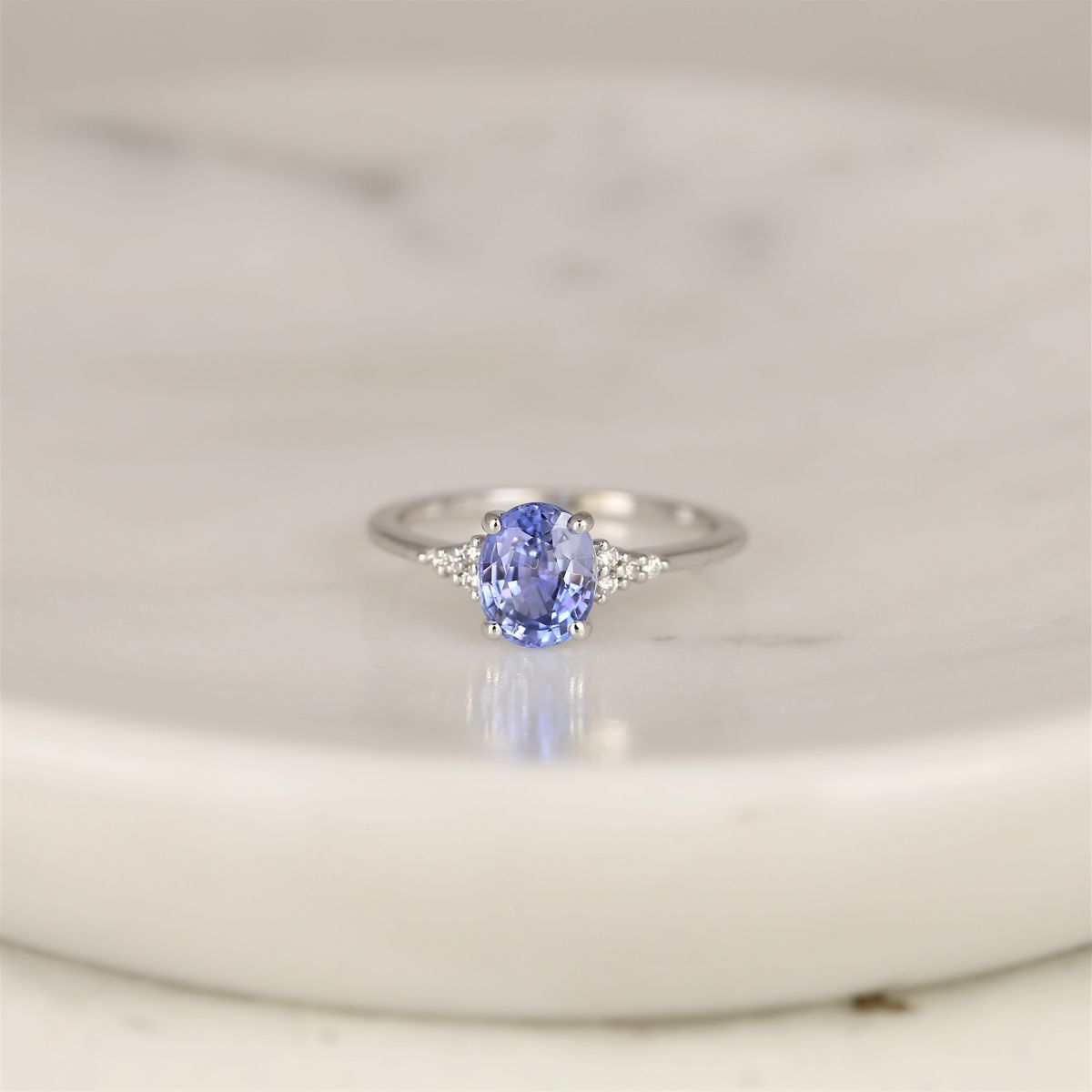1.70ct Ready to Ship Maddy 14kt White Gold Cornflower Lavender Sapphire ...