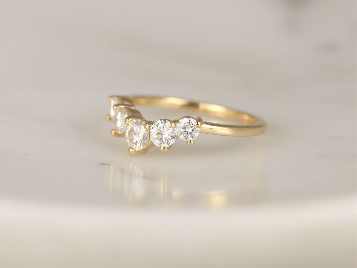 Glen 14kt Gold Diamonds Graduated Tiara Crown Curved Nesting Ring Rosados Box