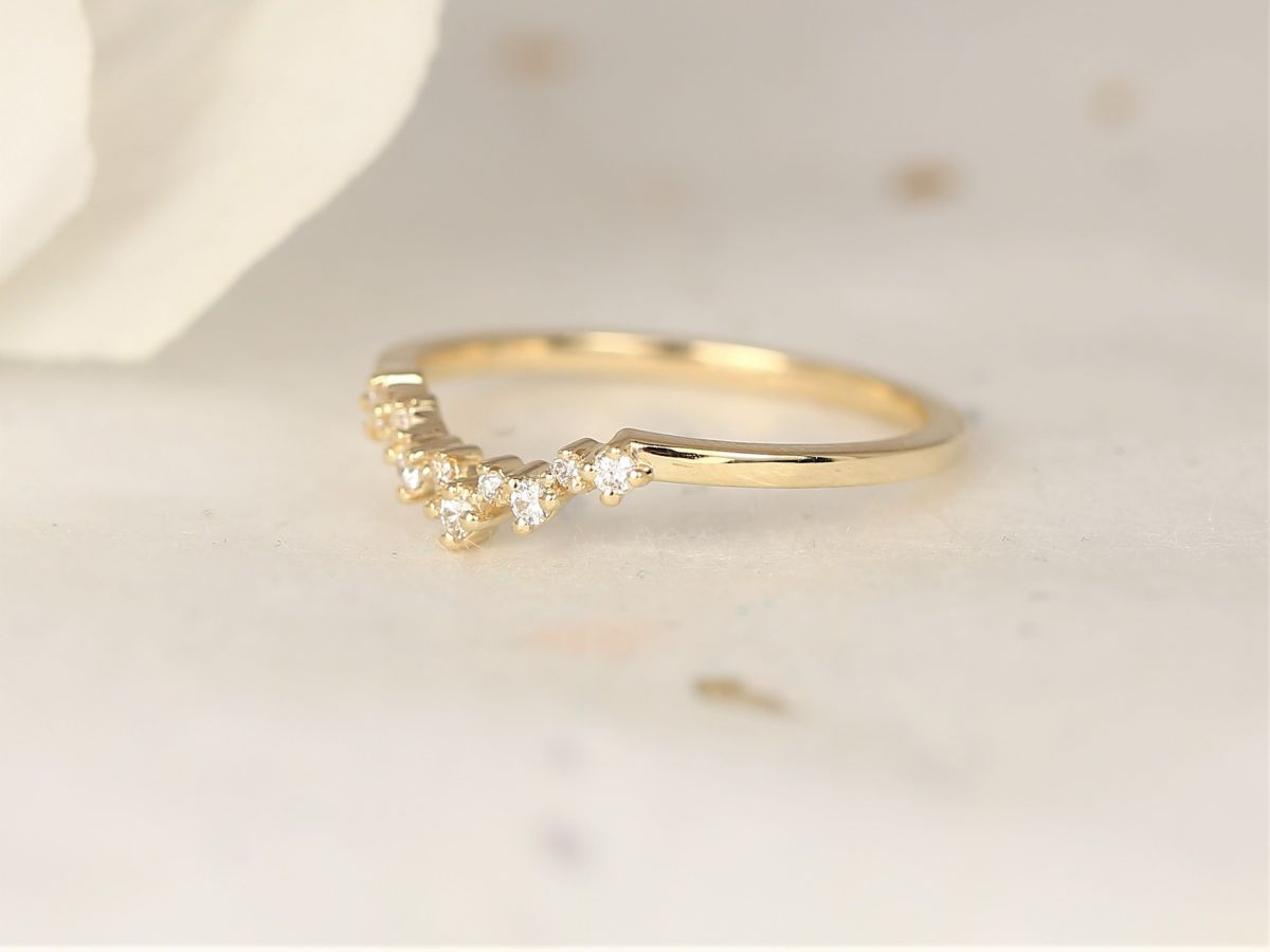 Remy 14kt Gold Diamond Tiara Scattered Nesting Ring by Rosados Box