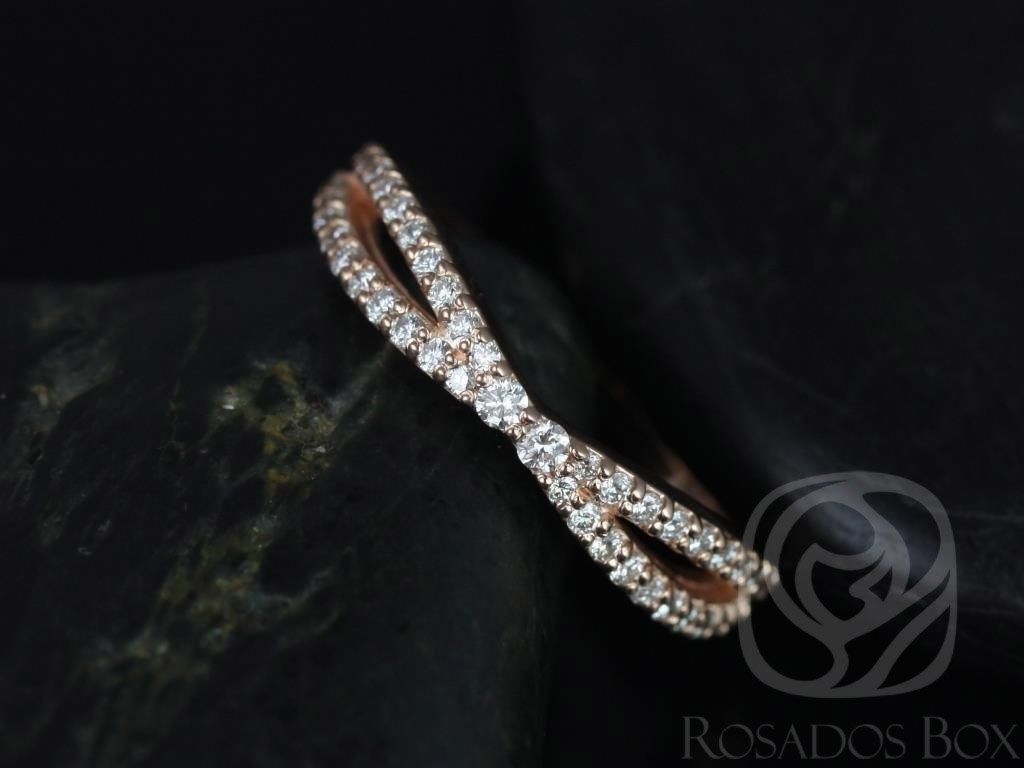 Rosados Box Ready to Ship Skinny Lima 14kt YELLOW Gold Infinity Diamond Wedding Band