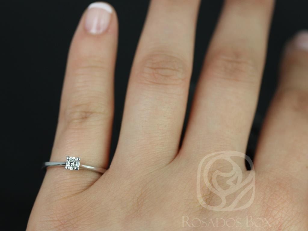 Rosados Box Ready to Ship Patricia 3.5mm 14kt YELLOW Gold Round Diamond Cathedral Looped Solitaire Engagement Ring
