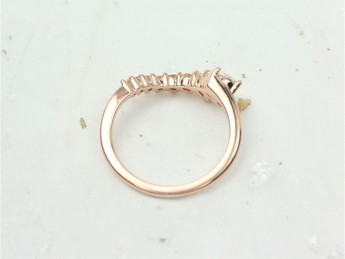 Rosados Box Trix 14kt Solid Rose Gold Tiara Crown Diamonds Band Asymmetrical Curved Nesting Ring