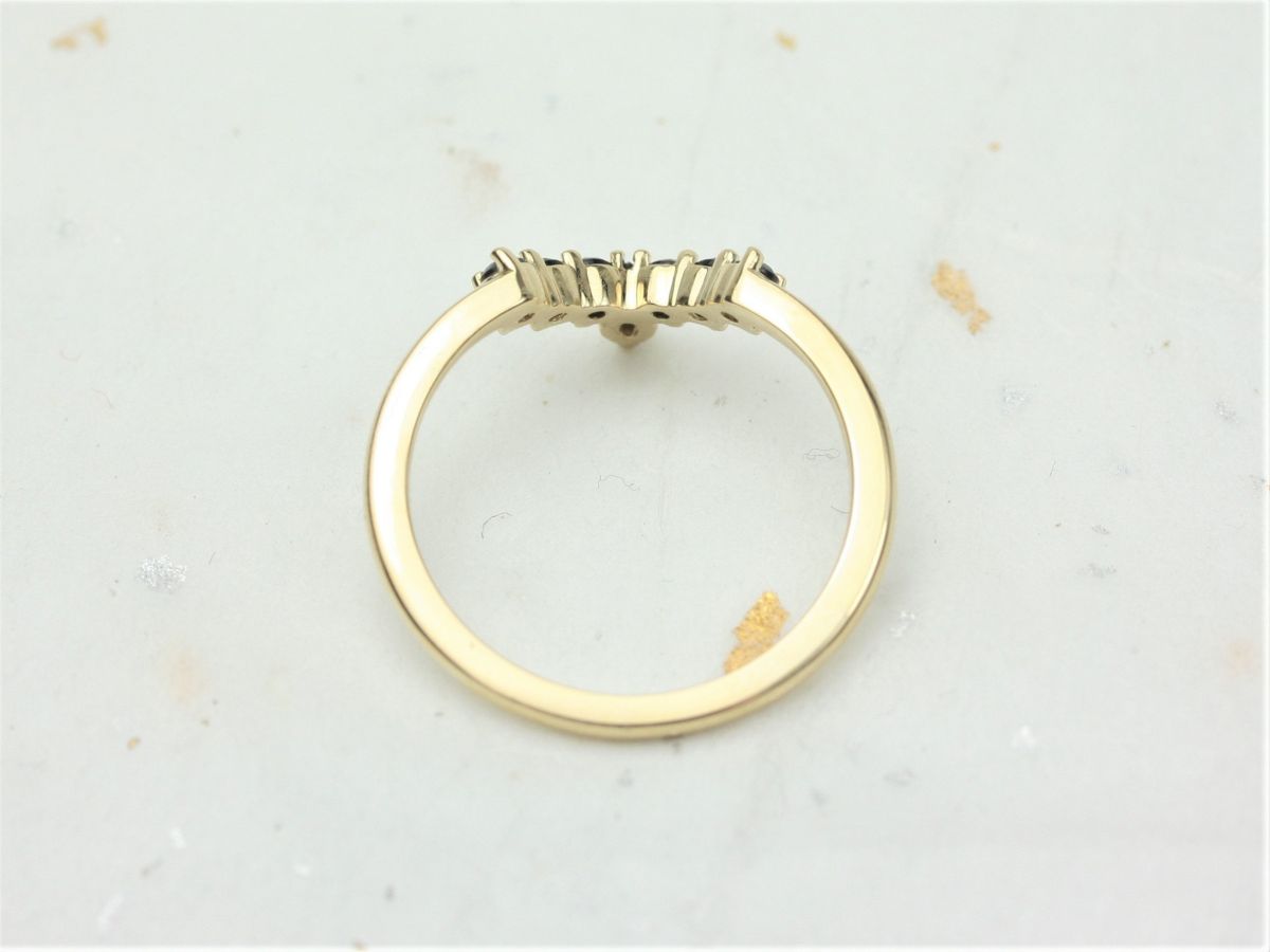 Rosados Box Marjorie 14kt Solid Gold Tiara Crown Black Onyx Band Nesting Ring 