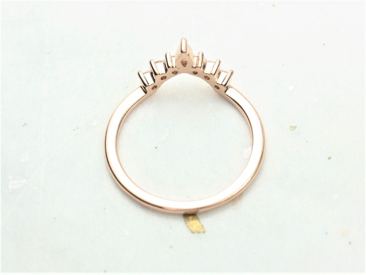 Rosados Box Marjorie 14kt Solid Rose Gold Tiara Crown Diamonds Band Nesting Ring