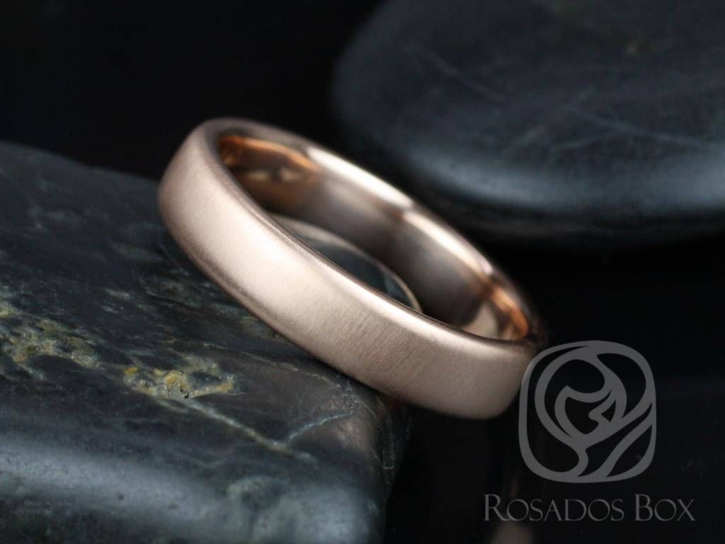 Ready to Ship Rosados Box Dax 5mm 14kt Rose Gold Rounded Pipe MATTE Finish Band (Chic Classics Collection)