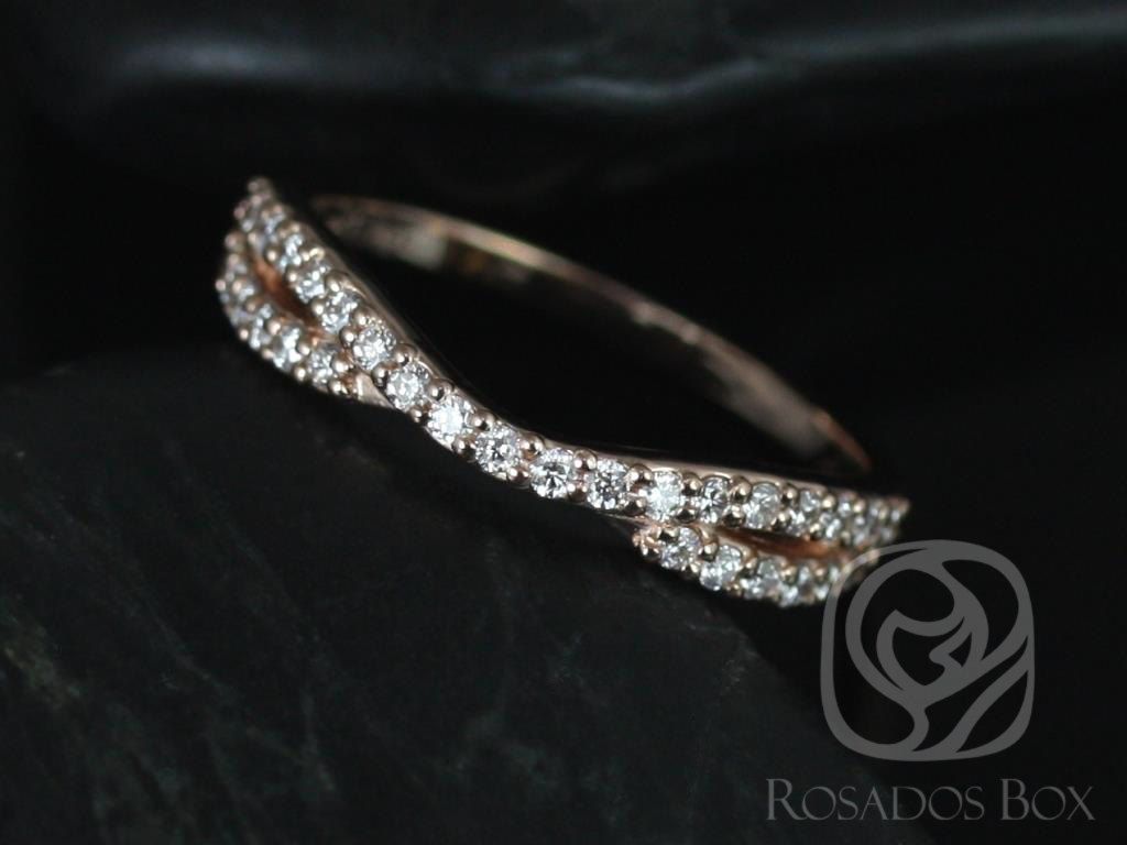 Rosados Box Bree 14kt Rose Gold Curved Diamond HALFWAY Eternity Band