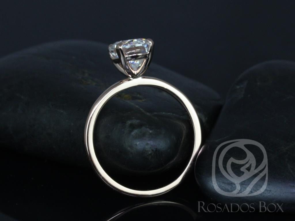 2ct Dakota 9x7mm 14kt Gold Forever One Moissanite Oval Solitaire Ring by Rosados Box