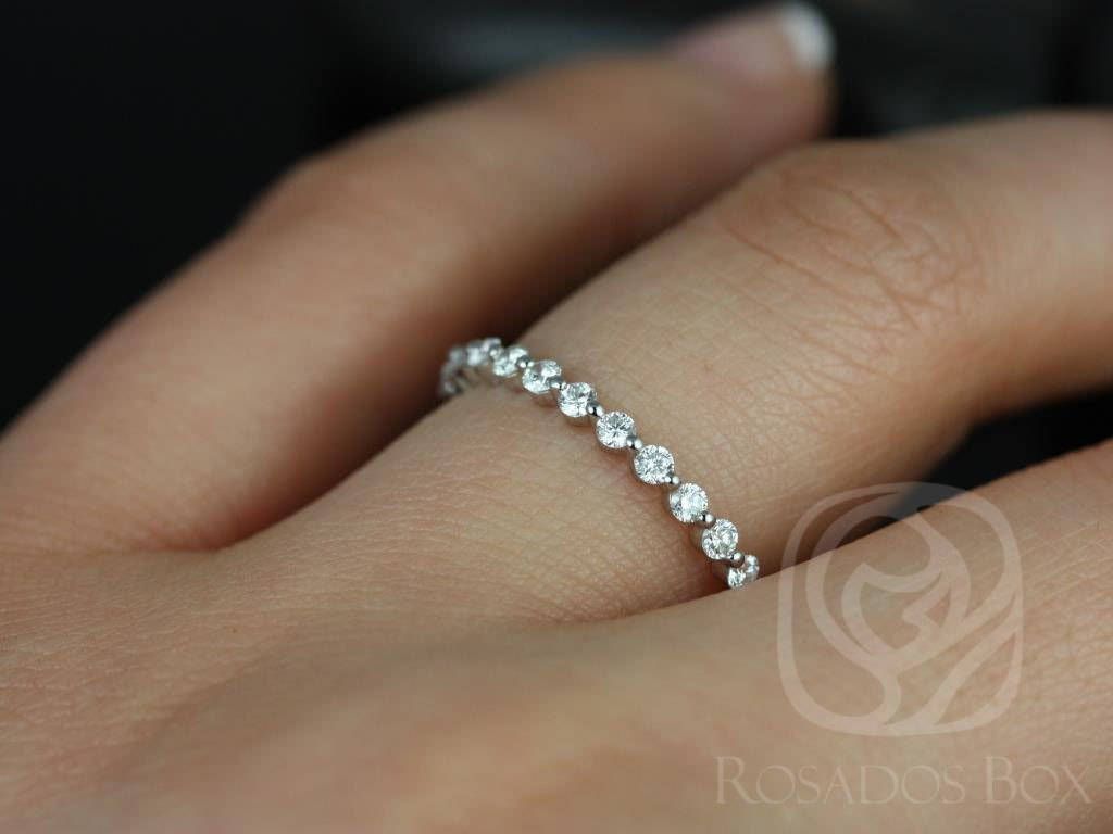 Petite Naomi 14kt White Sapphire ALMOST Eternity Ring by Rosados Box