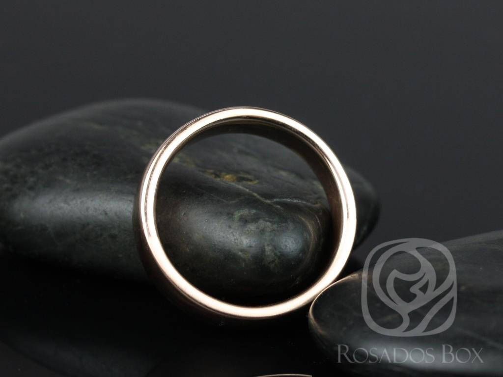 Rosados Box Dax 6mm 14kt Rose Gold Rounded Pipe Matte or High Finish Band (Chic Classics Collection)