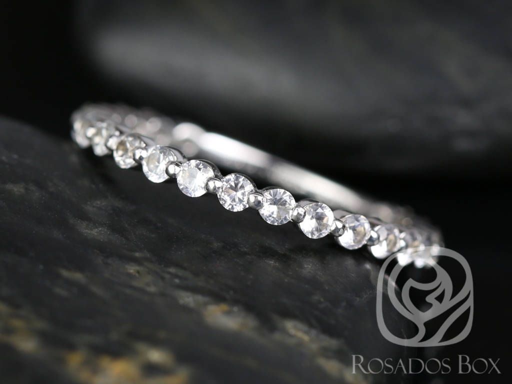 Petite Naomi 14kt White Sapphire ALMOST Eternity Ring by Rosados Box