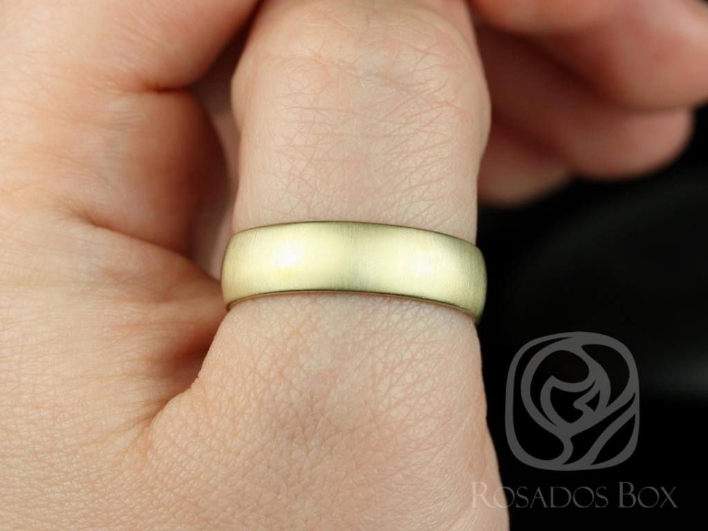 Rosados Box Steve 6mm 14kt Yellow Gold Oval Plain Non-Comfort Fit Matte or High Finish Band (Chic Classics Collection)