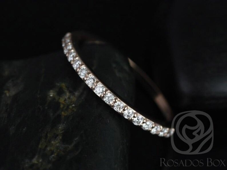 14kt Rose Gold Matching Band to ALL Taylor Diamond HALFWAY Eternity Band by Rosados Box