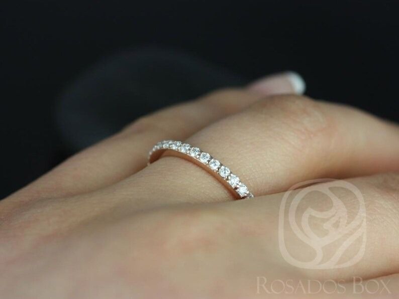 14kt Rose Gold Matching Band to ALL Taylor Diamond HALFWAY Eternity Band by Rosados Box