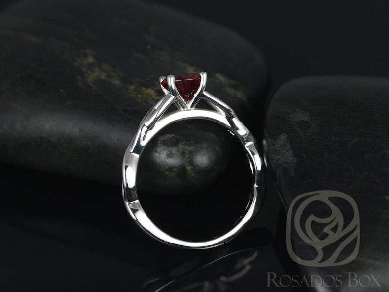 Cassidy 6mm 14kt White Gold Round Ruby Celtic Knot Engagement Ring