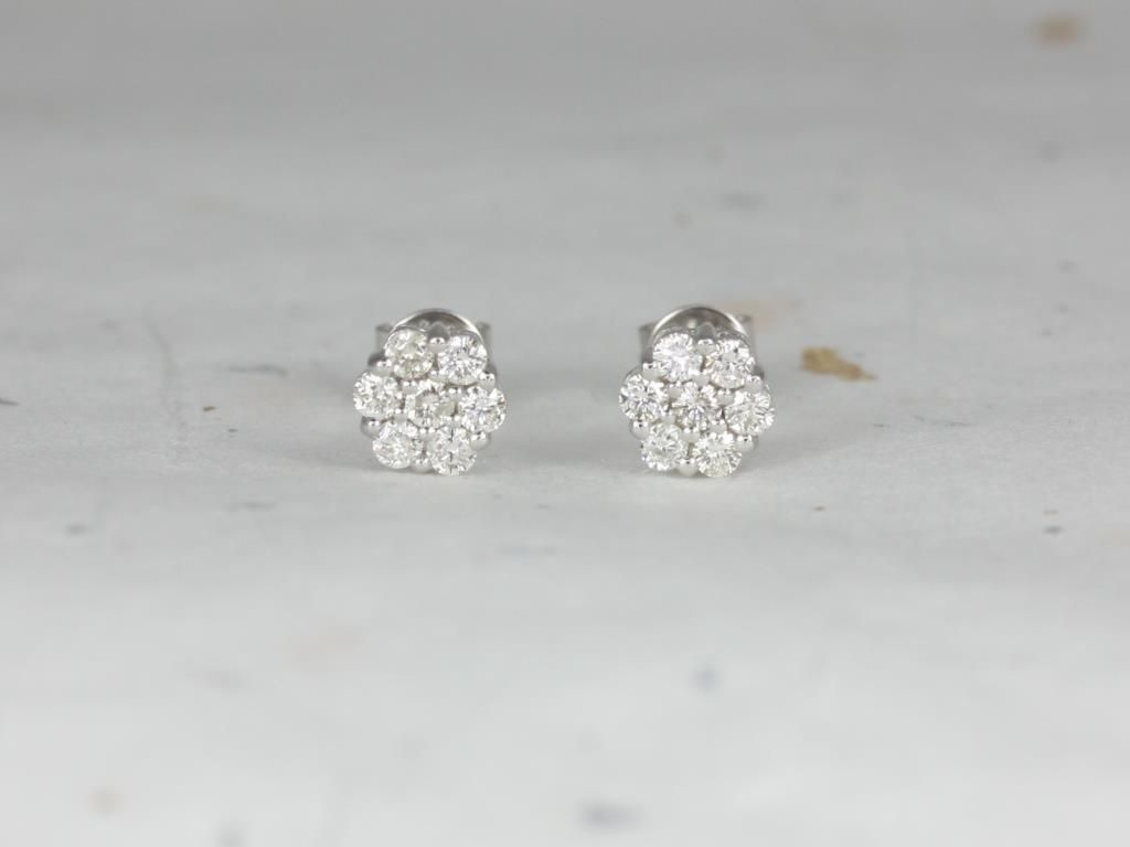 Ready to Ship 14kt Flower Cluster Diamond Stud Earrings