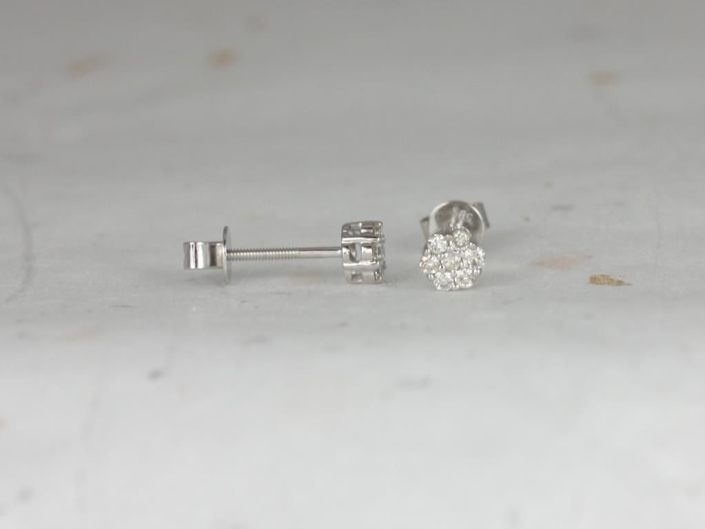 Ready to Ship 14kt Petite Flower Cluster Diamond Stud Earrings
