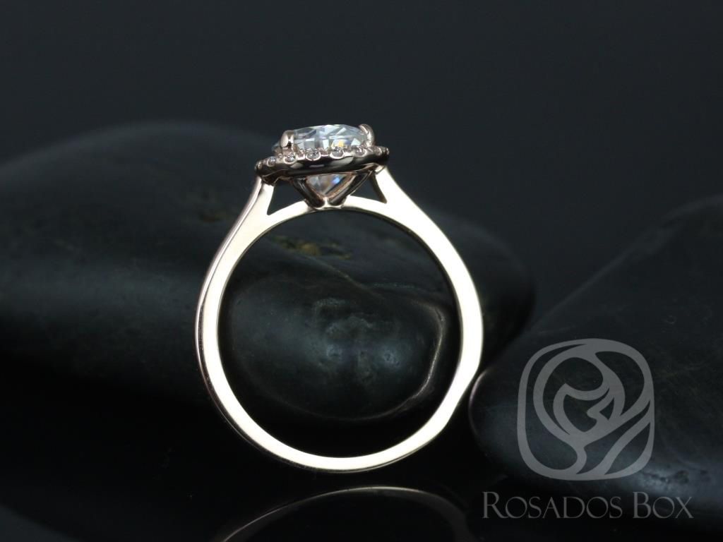 2ct Jorie 10x7mm 14kt Moissanite Diamonds Pear Halo Ring by Rosados Box