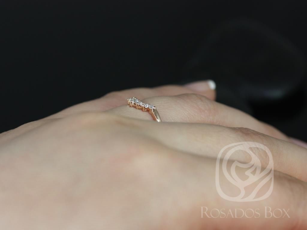 Rayna 1.0 14kt Gold Matching Band to Gloria 9x7mm Diamond Nesting Ring by Rosados Box
