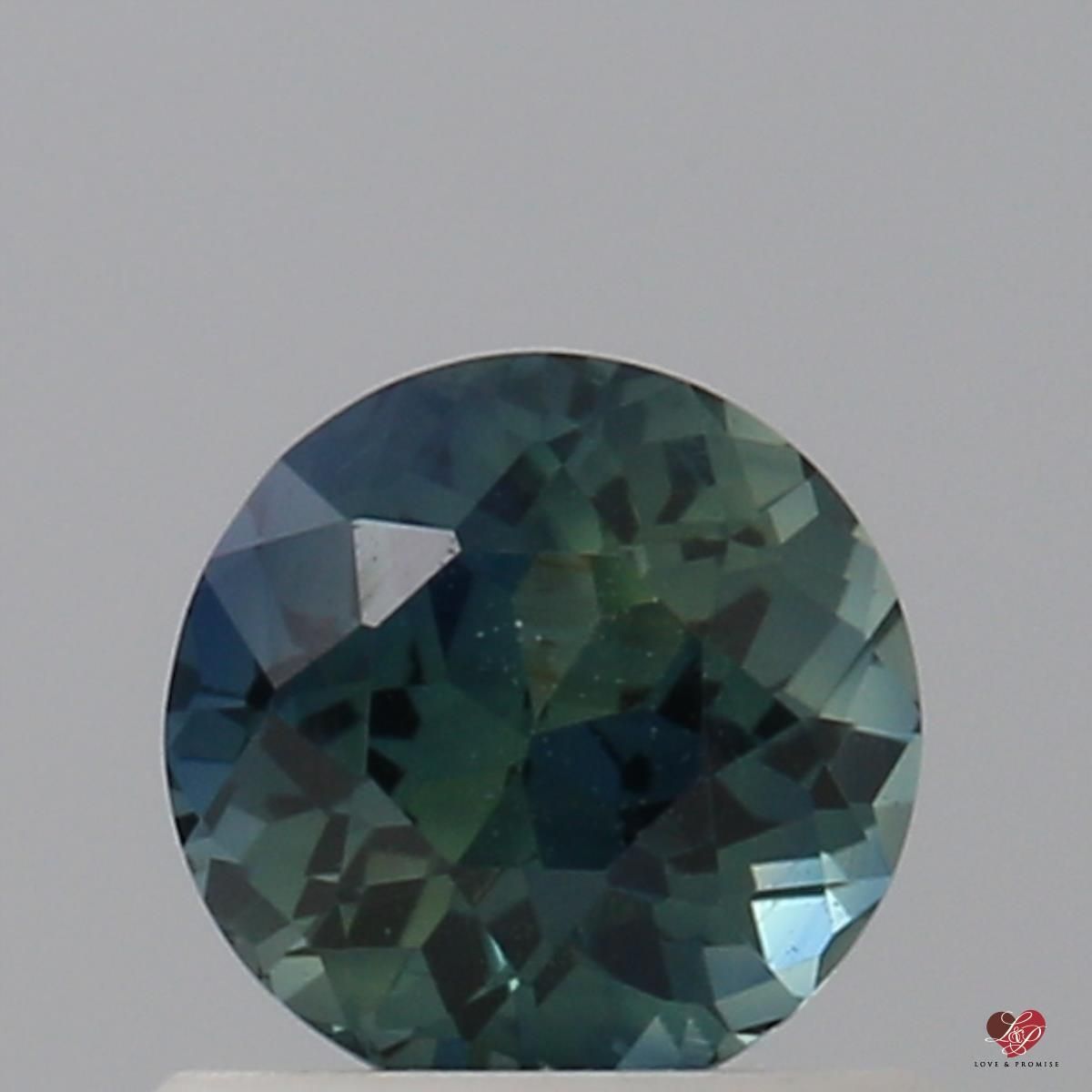 0.83cts Round Deep Teal Sapphire