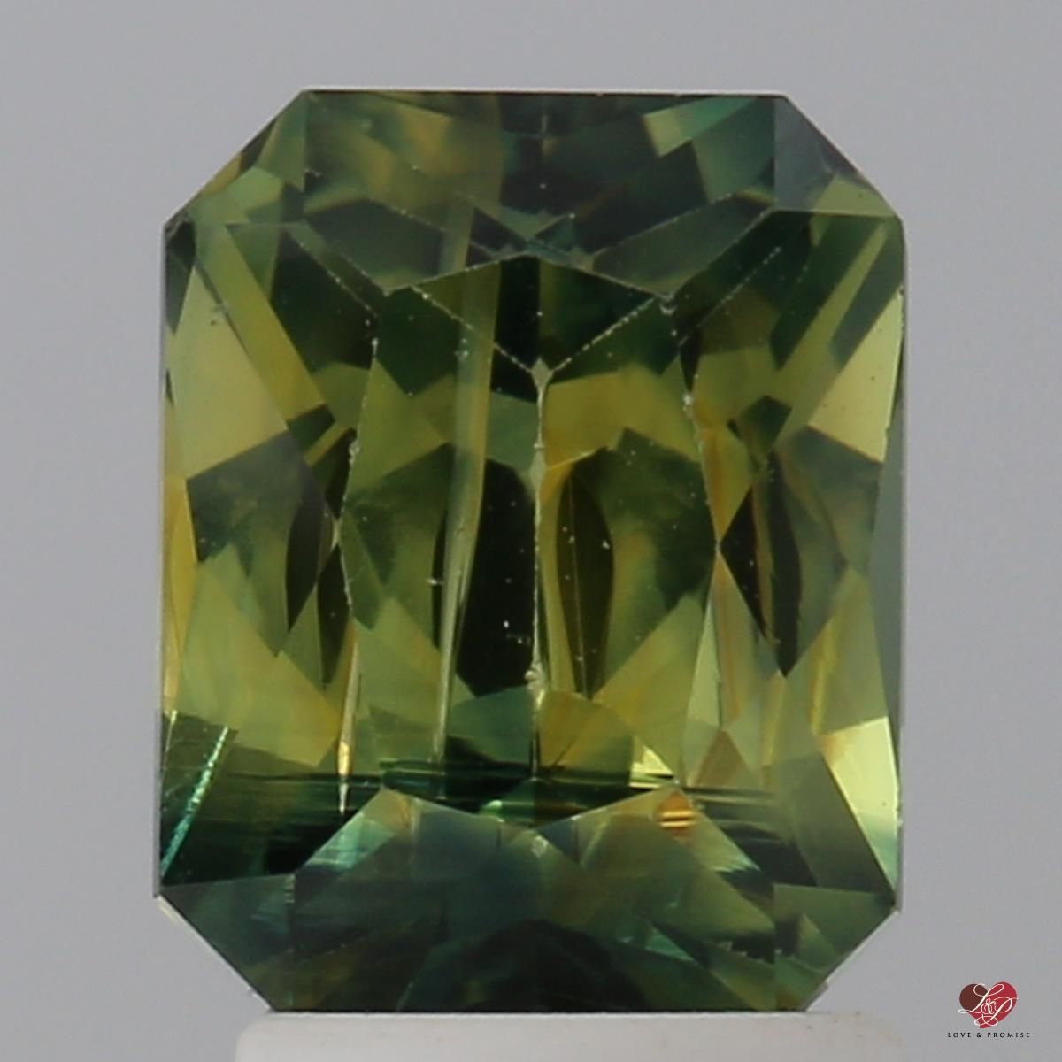 2.72cts Rectangle Radiant Bi-Color Lime & Teal Sapphire