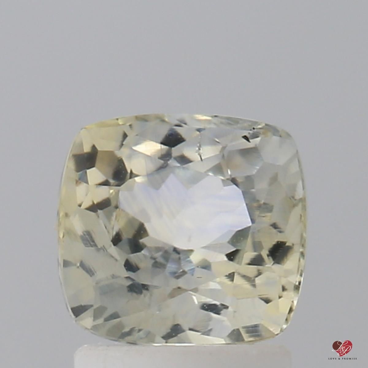 1.81cts Square Cushion Faint Butter Champagne Sapphire