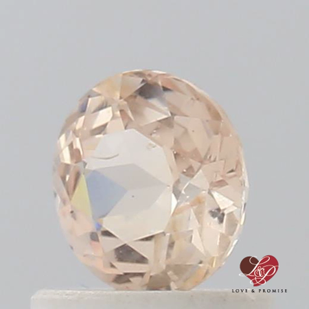 0.83cts Round Butter Peach Champagne Sapphire