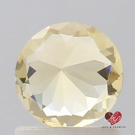 0.89cts Round Golden Butter Champagne Sapphire 