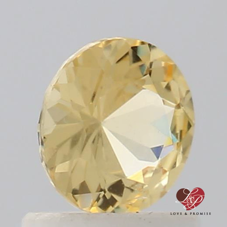 0.89cts Round Golden Butter Champagne Sapphire 