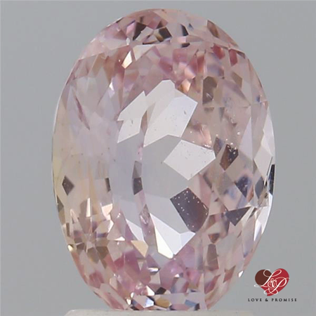 2.78cts Oval Light Peachy Blush Champagne Sapphire 