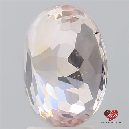 4.28cts Oval Light Peachy Blush Champagne Sapphire 