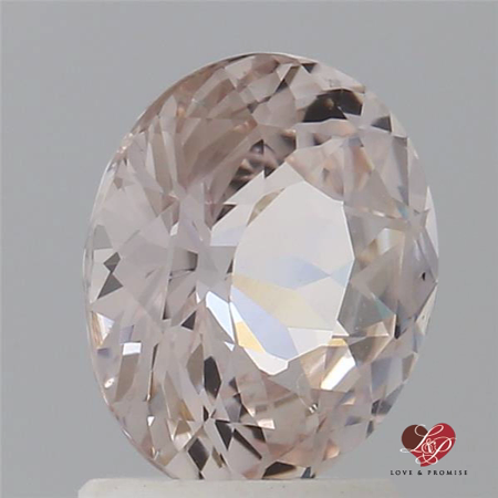 2.08cts Oval Faint Icy Blush Champagne Sapphire 